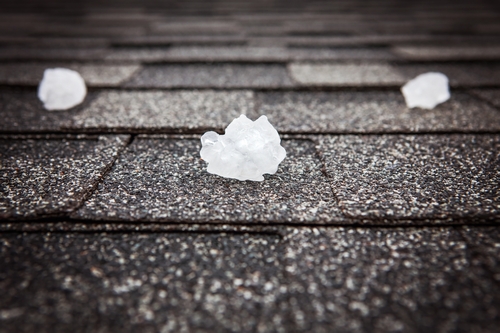 hail on shingle